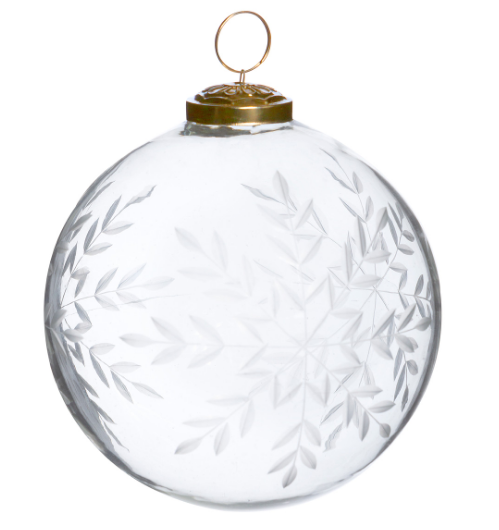 Snowflake Engraved Glass Ball Ornament