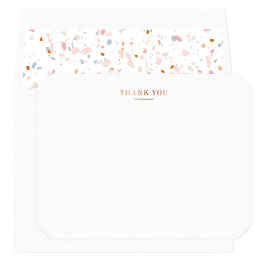 Thank You Bevel Note Card Set - Terrazo