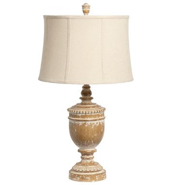 White Washed Finial Lamp - Local Pick Up ONLY