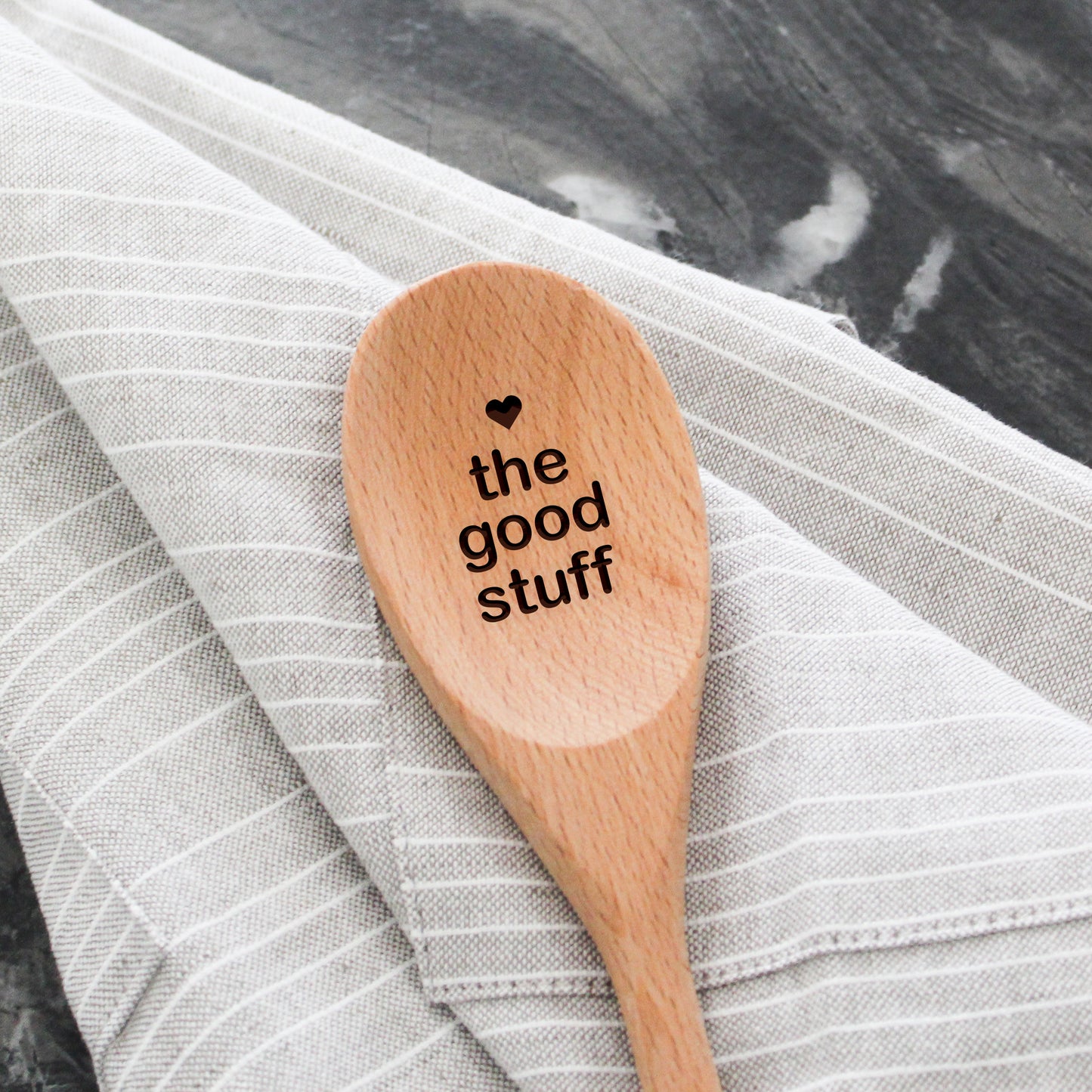 Engraved Beechwood Serving Spoons